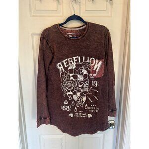 Tranquility Mayhem Pink Burnout Thermal Long Sleeve Men's Top Size Medium